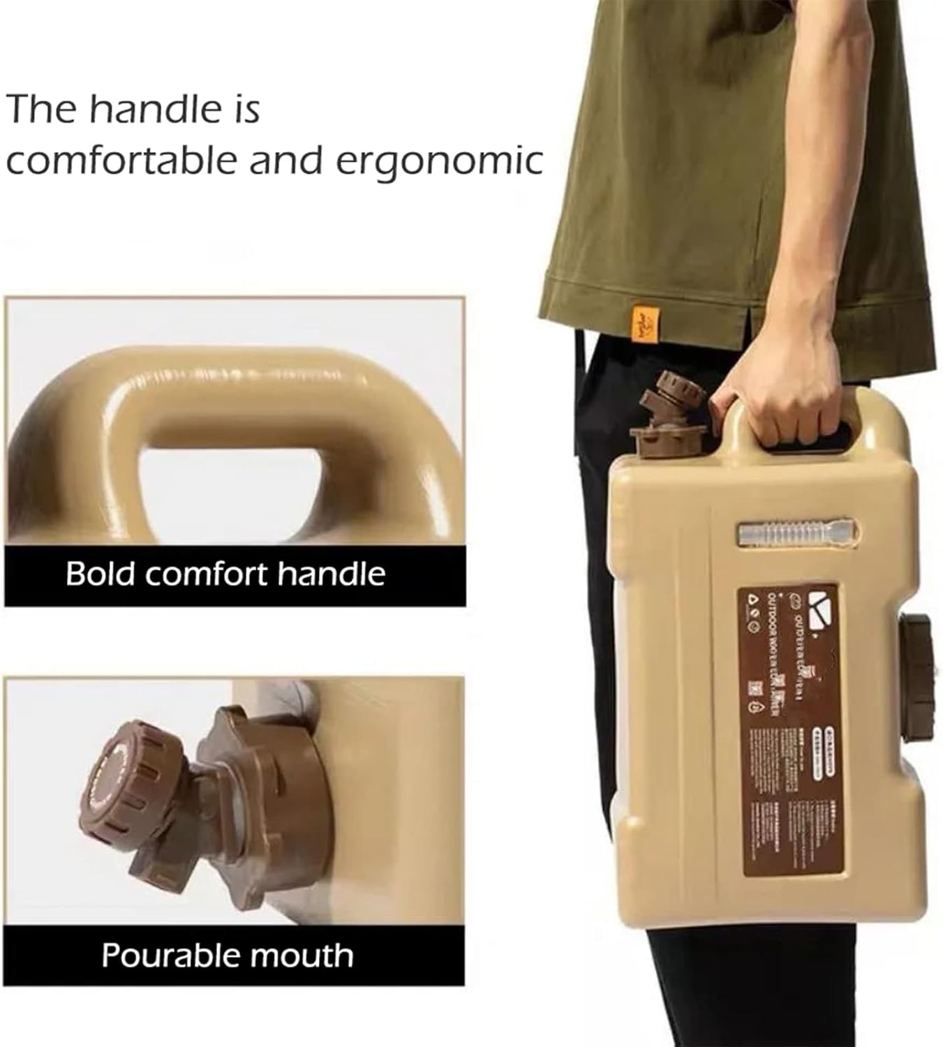 13L/22L Food Grade PC Outdoor Water Bucket Bottled Water Container with Handle and Faucet for Camping Picnic Hiking Outdoor Drinking