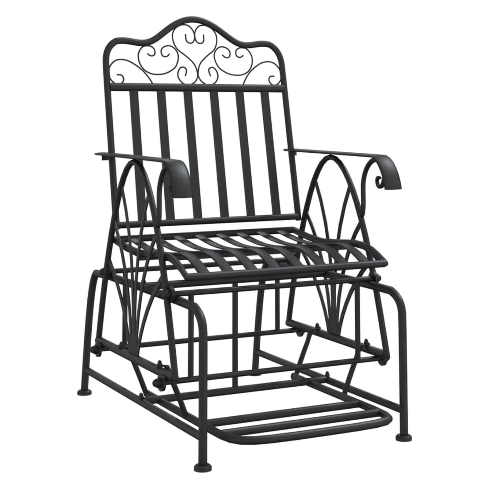 LAPOOH Banco balancín, Columpio Jardin, Balancin Jardin Exterior, Balancines para Exterior, Silla Balancin, Banco Columpio De Jardín, de Acero Negro 61 cm