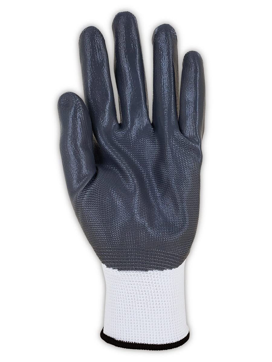 MAGID ROC Lightweight 13-Gauge Nitrile Palm Coated Work Gloves, 24 Pairs, Size 10/XL, GP160