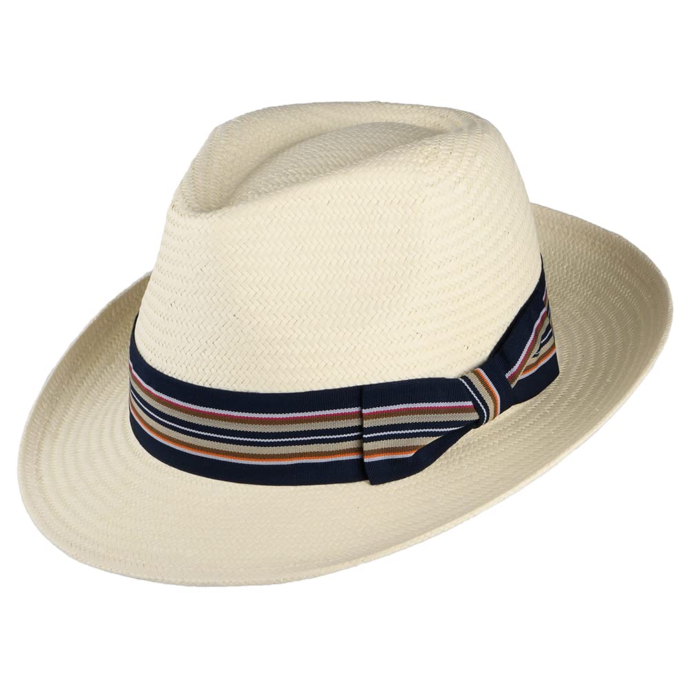 Failsworth Men's Bleach Hats Monaco Toyo Straw Fedora Hat - L