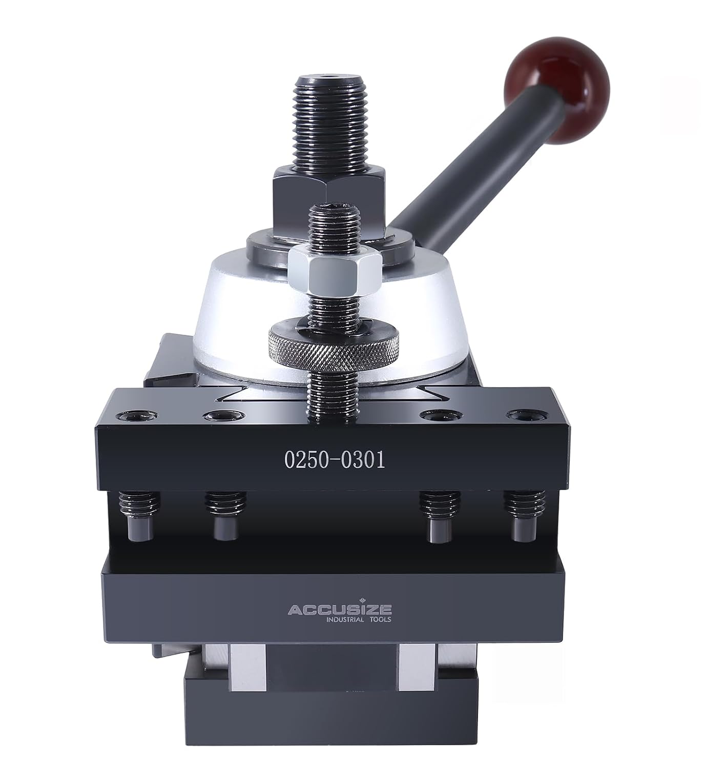 Accusize Industrial Tools Cxa Style Piston Type Quick Change Tool Post Set with 6 Pcs Tool Post Holders, 0251-0300