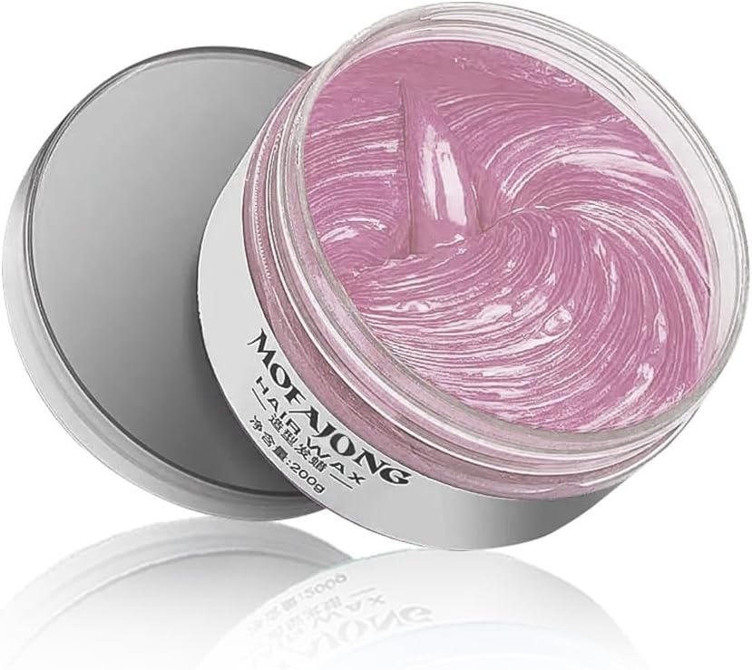 Pink Temporary Hair Dye Wax Natural Instant Hair Color Wax Pomades 7.06 oz, Hair Styling Clay for Party, Cosplay, Halloween, Christmas