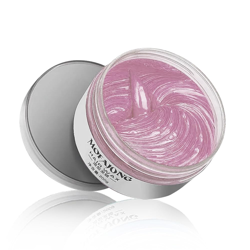 Pink Temporary Hair Dye Wax Natural Instant Hair Color Wax Pomades 7.06 oz, Hair Styling Clay for Party, Cosplay, Halloween, Christmas