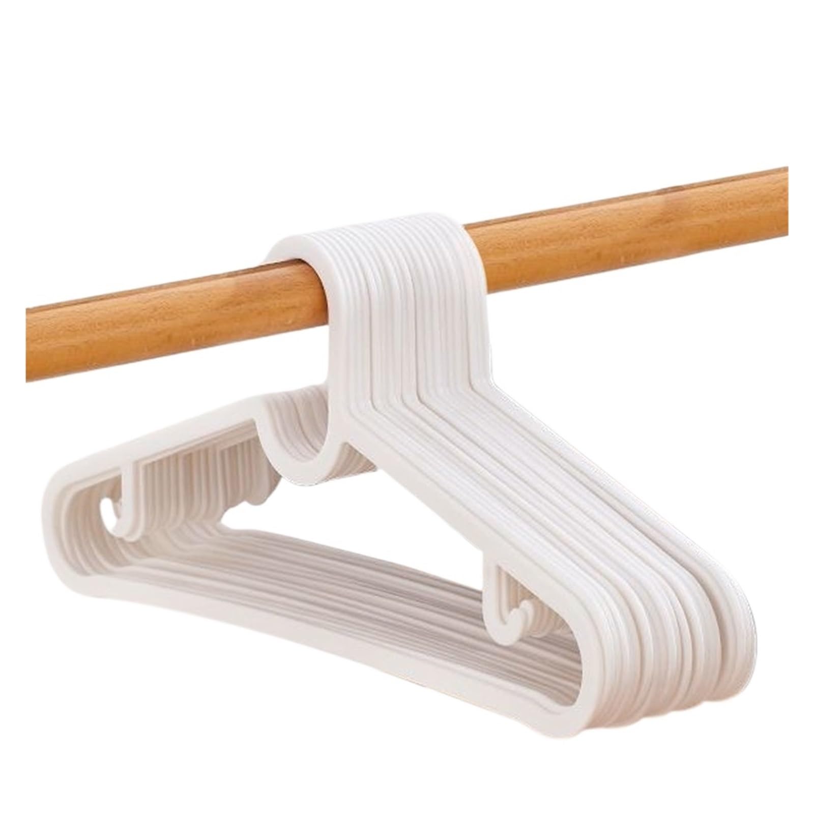 KFGISD, 10 Pcs Plastic Hangers Clothes Drying Hanger With Hooks Space Saving Anti-Slip Laundry Racks ，Hangers(White,20pcs)