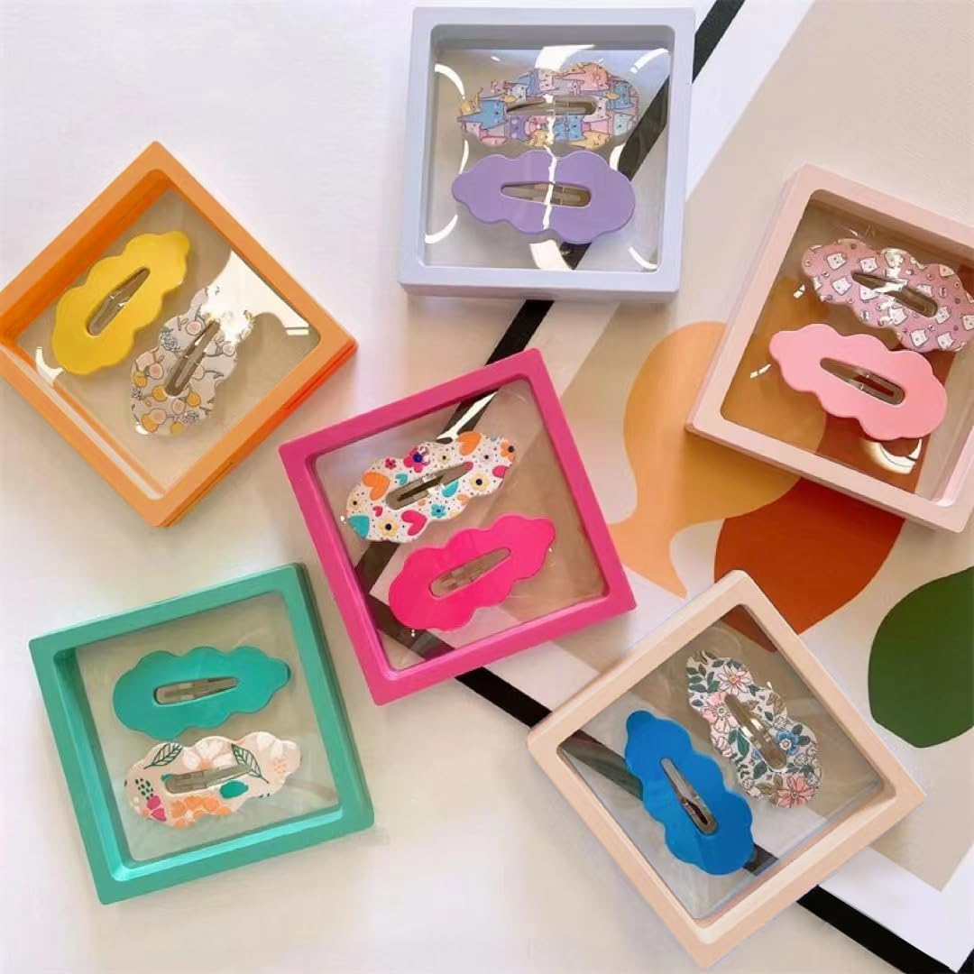 12PCS 3D Floating Frame Display Stand, Jewelry Box, Gift Box, Ornament Organizer, Small Travel Jewelry Box, PE Film Anti-Oxidation, Suspended Display Box Stackable (Multicolour, 3.54 * 3.54)