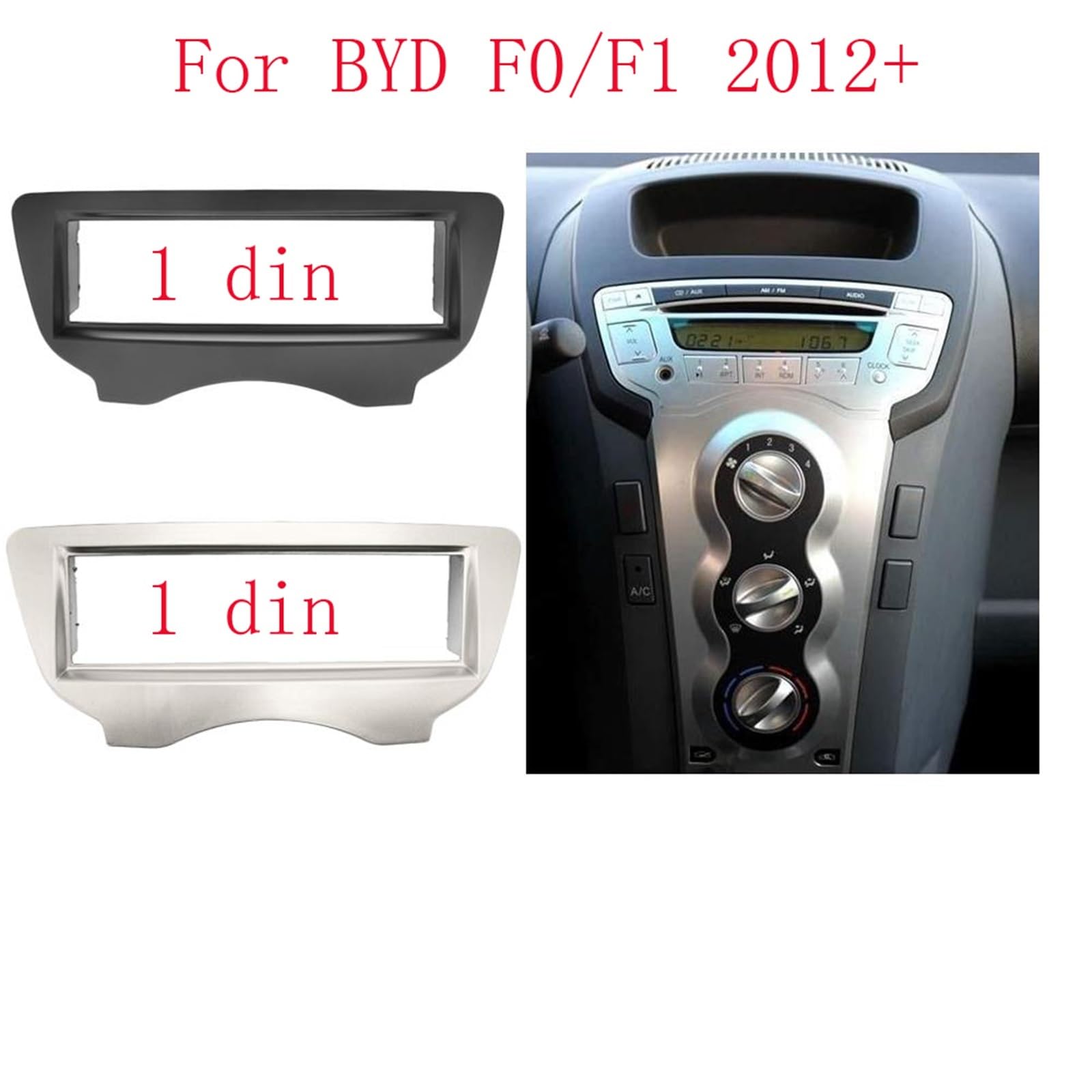 Jeden Din Car Fascia Stereo Radio Odtwarzacz DVD Panel Montażu Rama Adapter Audio Pasuje Do BYD F0 F1 2012+ Zestaw zaślepek radiowychRamka do radia
