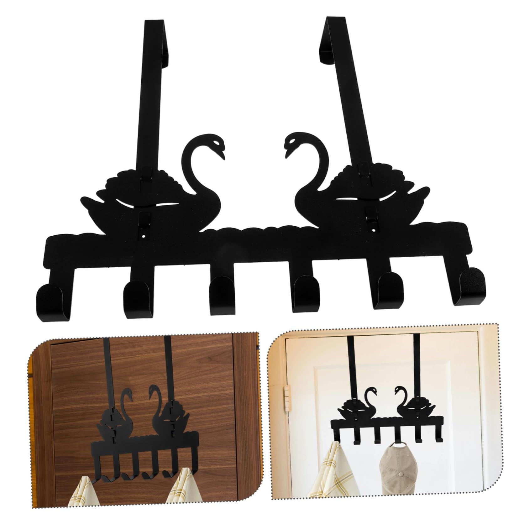FUNOMOCYA The Door 6-Hook Rack Space-Saving Coat Hooks for Doors Bedroom Bathroom Kitchen Modern Stylish Decorative Hanger