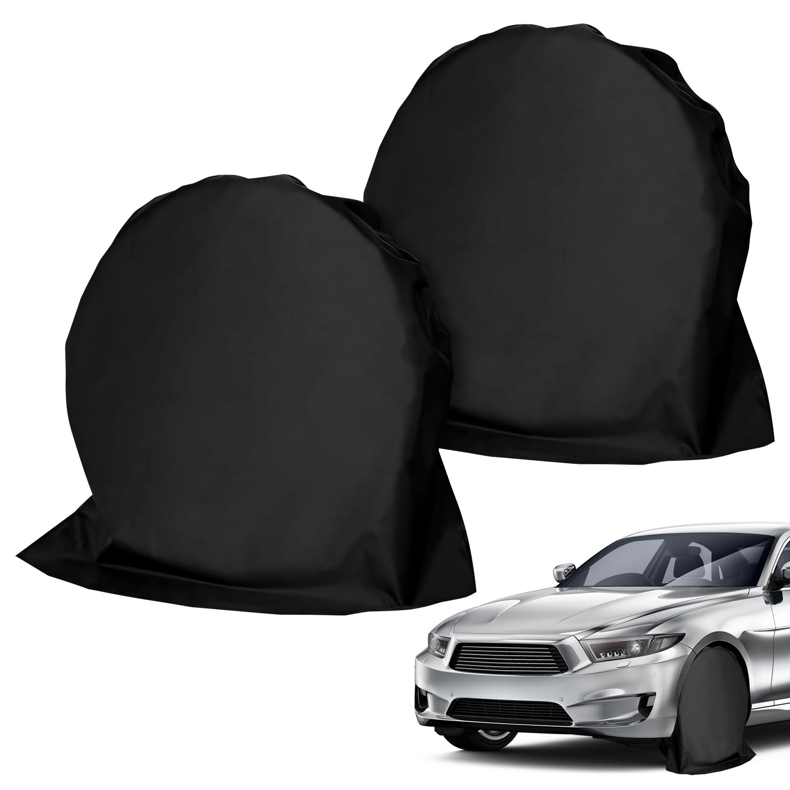 2 Piezas Fundas Protectoras, Funda de Rueda, Cubiertas para Ruedas de Caravana, Se Adapta a Neumáticos de 27-29 Pulgadas, Caravana, Autocaravana, Coche, Negro