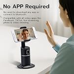Wigearss Auto Face Tracking Tripod 360° Rotation, No App, Face Tracking Selfie Stick Phone Camear Mount Holder for Live Vlog Streaming Video YouTube TIK Tok [Black]