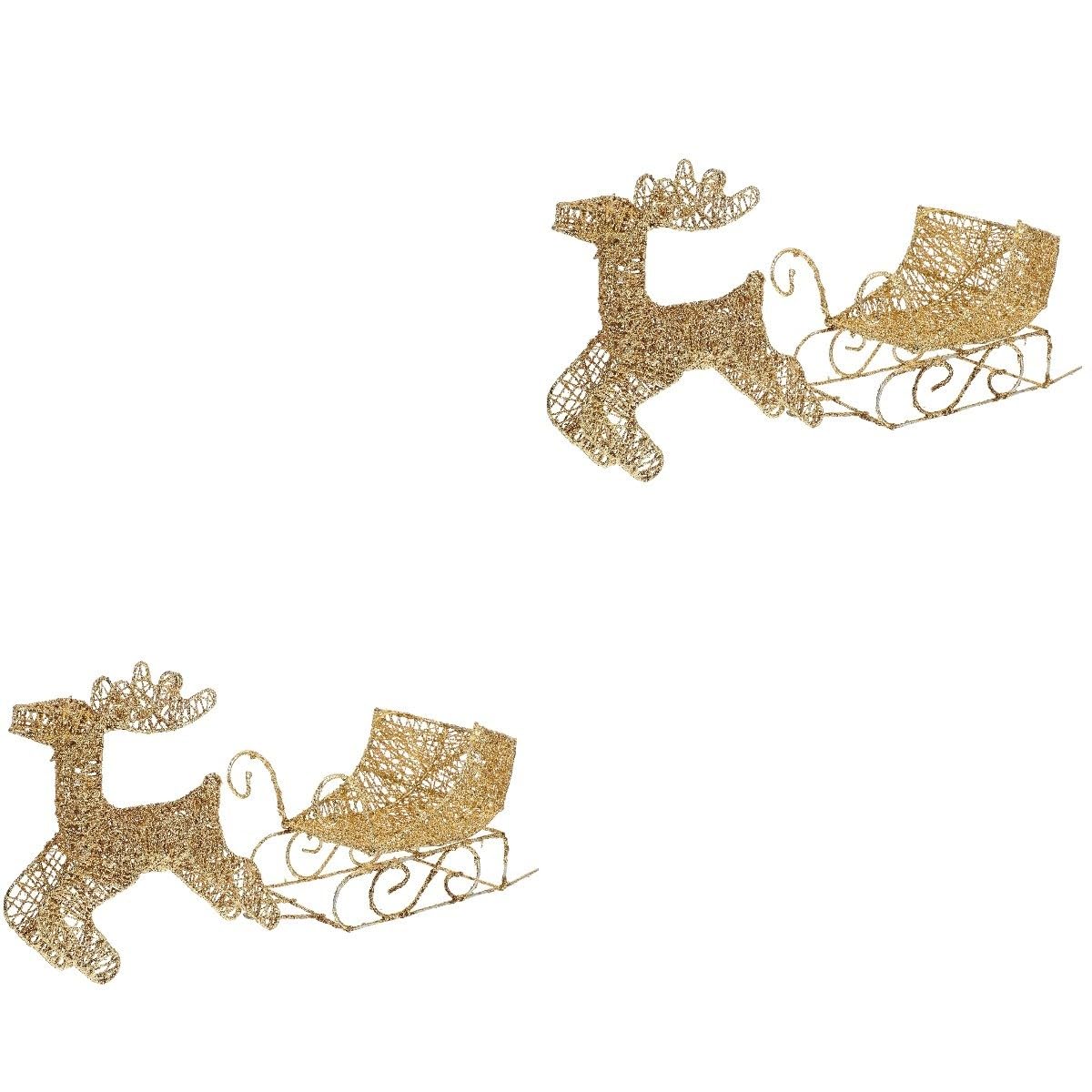 ABOOFAN 2sätze Weihnachtliches Rentier Und Schlitten-dekorationsset Aus Tischornament Für Festliche Anlässe Weihnachtsdeko Für Zuhause Langlebig Und Farbenfroh Für Partys Und