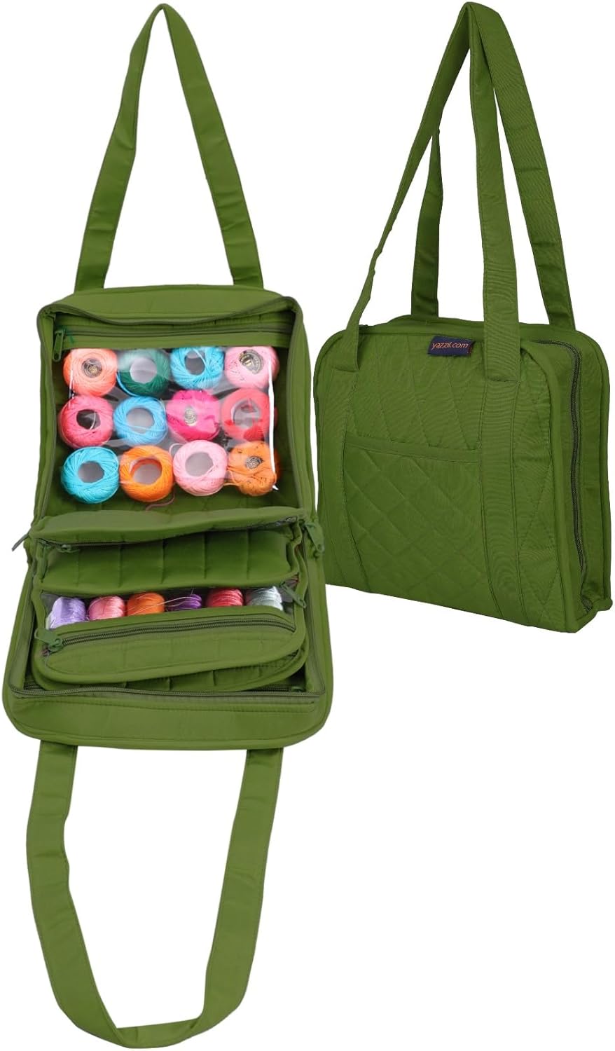 Yazzii Oval Craft Bag - Portable Organizer - Arts & Crafts Storage Bag Tote - Multipurpose Storage Organizer for Quilting, Needlework, Knitting, Sewing, Applique & Jewelry Royal Blue