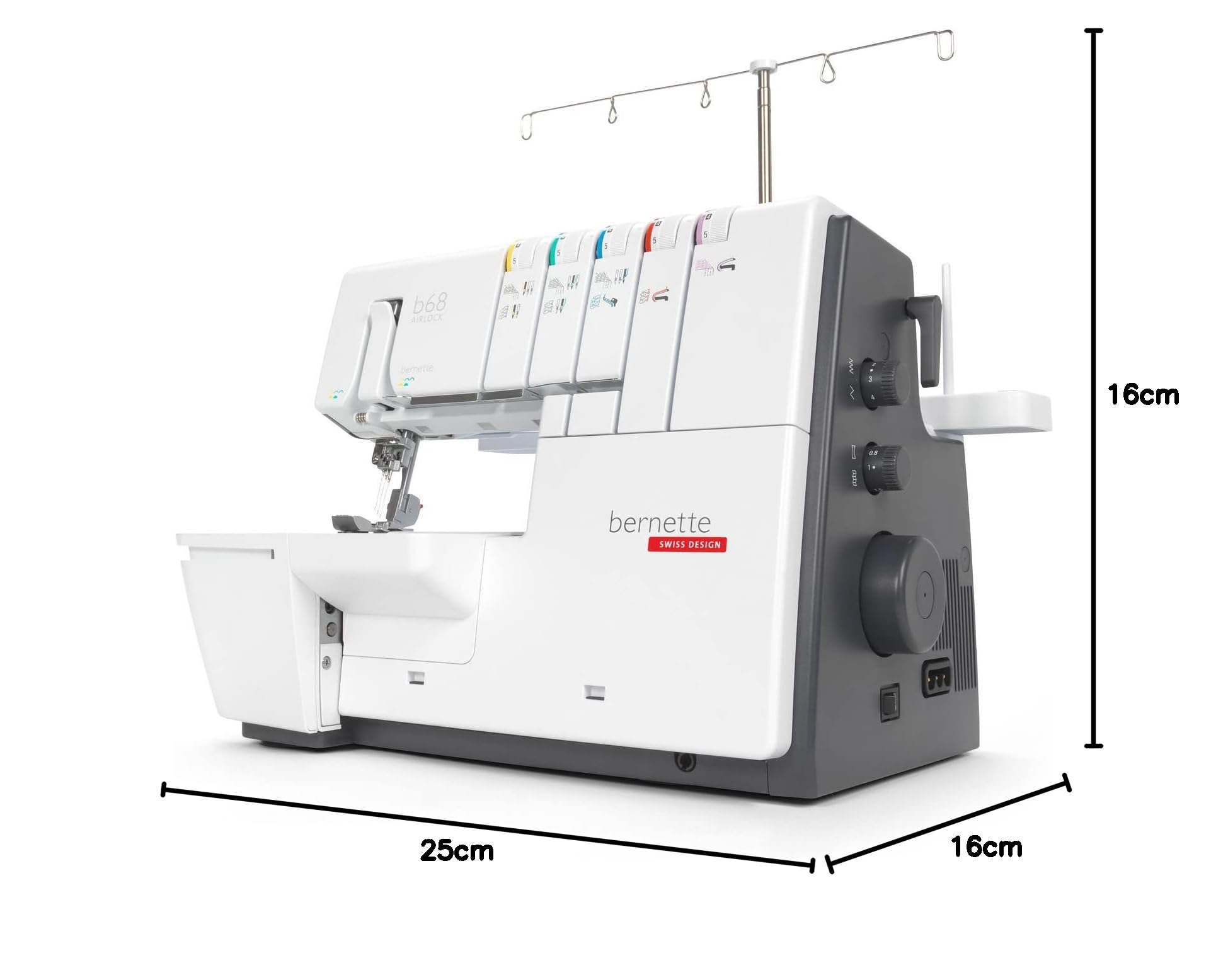 Bernette B68 overlock y punto de cobertura enhebrado automático