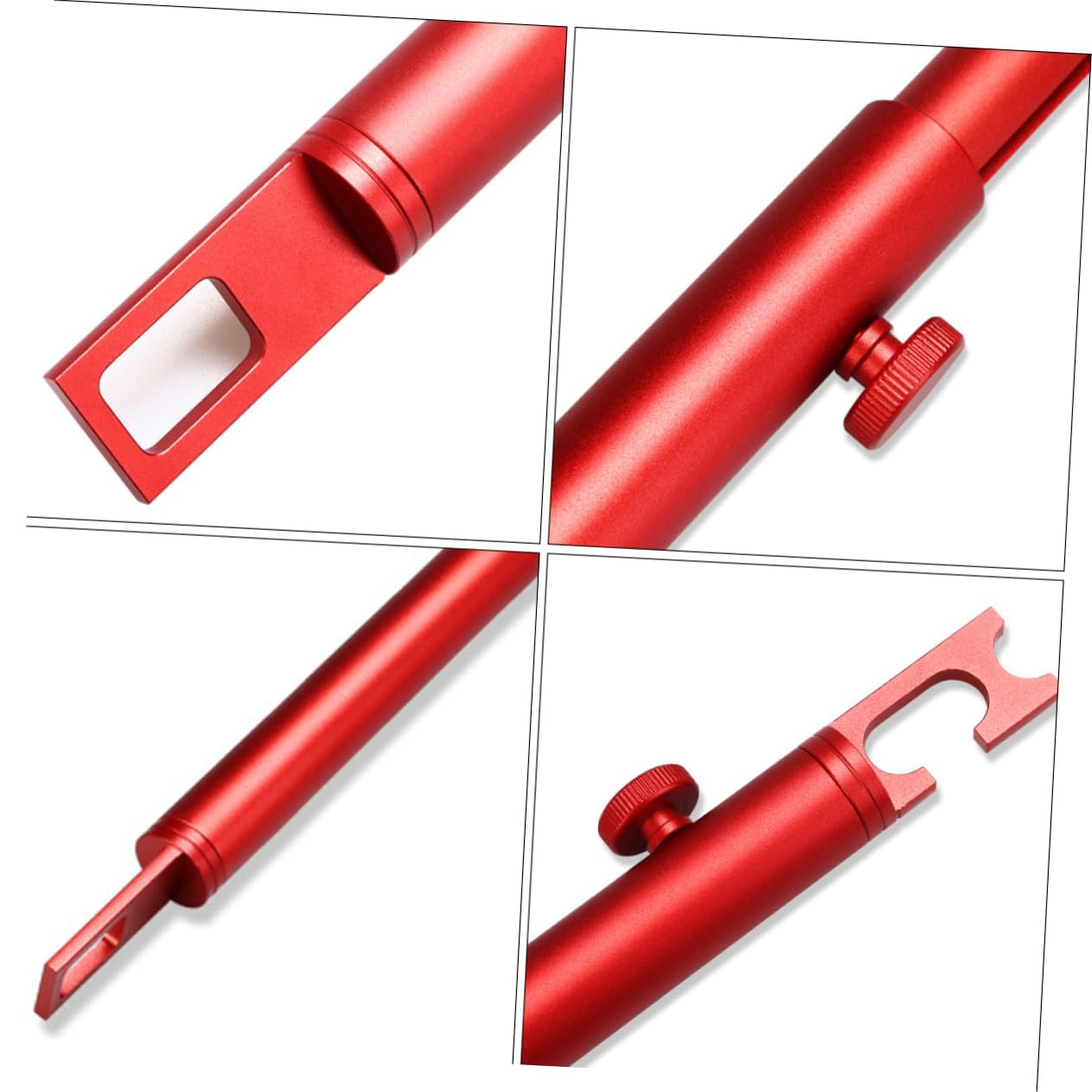CALLARON Tige de Support Télescopique Large Gamme D'utilisation en Acier Inoxydable Rouge Accessoire Auto Rétractable pour Polissage Voiture pour Coffre et Porte
