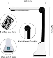 Vista 5 de Escáner de cámara de documentos con luz de llenado automático, cámara de documentos de alta velocidad con función OCR, 8 millones de píxeles, página
