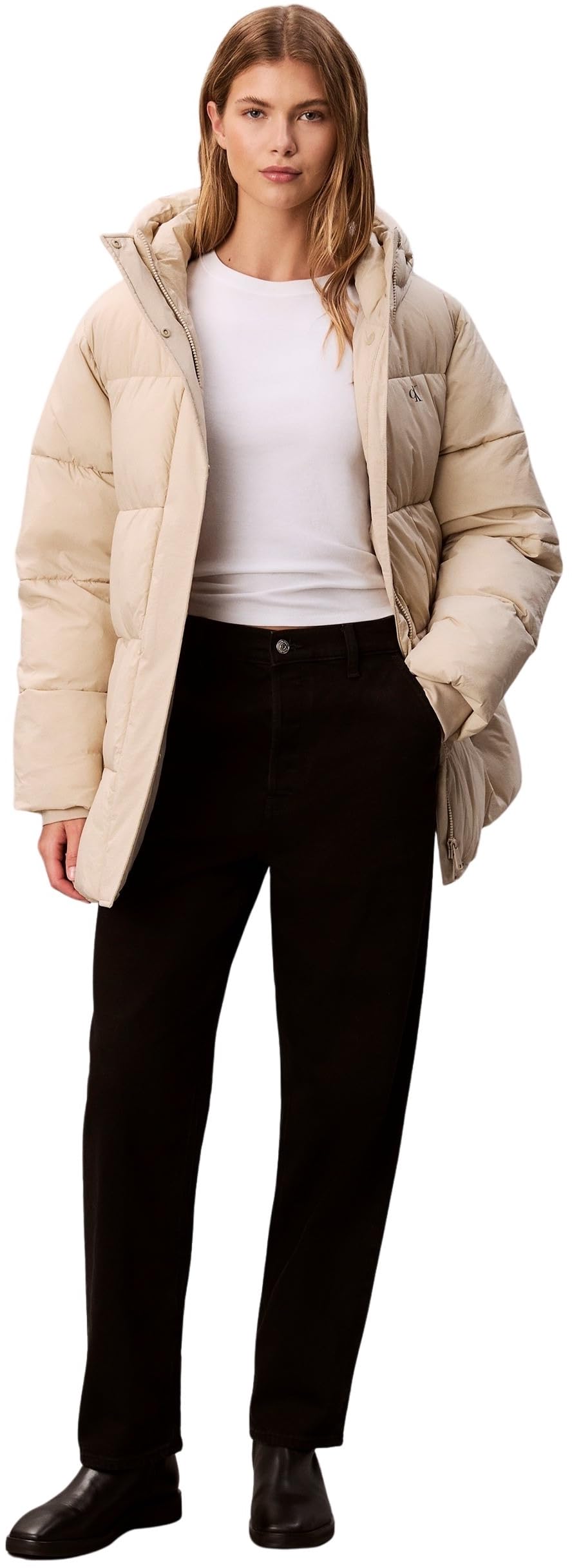 Calvin Klein Belted Midweight Puffer Lv047d507g Chaquetas Mujer
