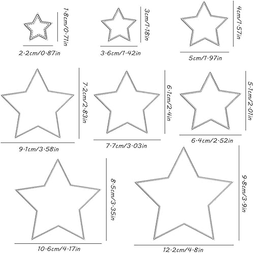 Miniatura 7 de DaKuan - 3 formas diferentes de troqueles de corte, moldes de plantilla de metal (ventana, onda ovalada y estrella), 19 piezas de herramientas de