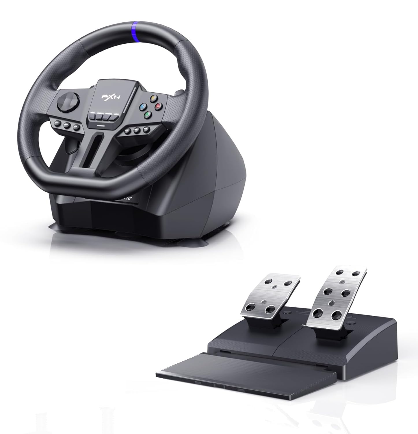 Coverzone Direksiyon Seti – 900° Dönüş, Çift Motorlu Titreşim, 16-Bit Manyetik Encoder, Rgb Işıklı Geri Bildirim, Hall Sensörlü Metal Pedal, Pc Ps4 Xbox Uyumlu Gerçek Sürüş Deneyimi Pxn V900 Gen2