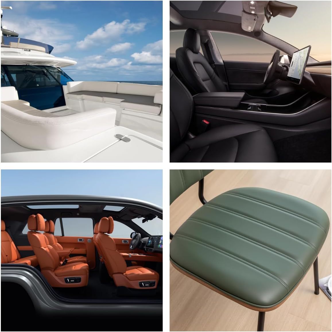 Marine Vinyl Fabric, Upholstery Faux Leather, 1.0mm Thickness, 61" Width (59" Usable), Perfect for Cars, Outdoor Yachts, and Home Furniture(Beige,Pre-Cut 72"x61")