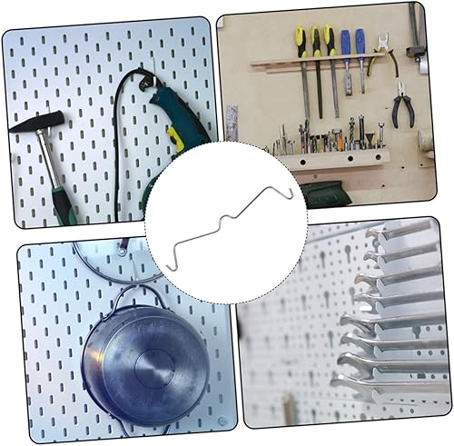 Miniatura 8 de DOITOOL 50 piezas de hebilla de fijación para tablero perforado, ganchos de acero inoxidable, ganchos de metal, soportes de metal, retenedores de