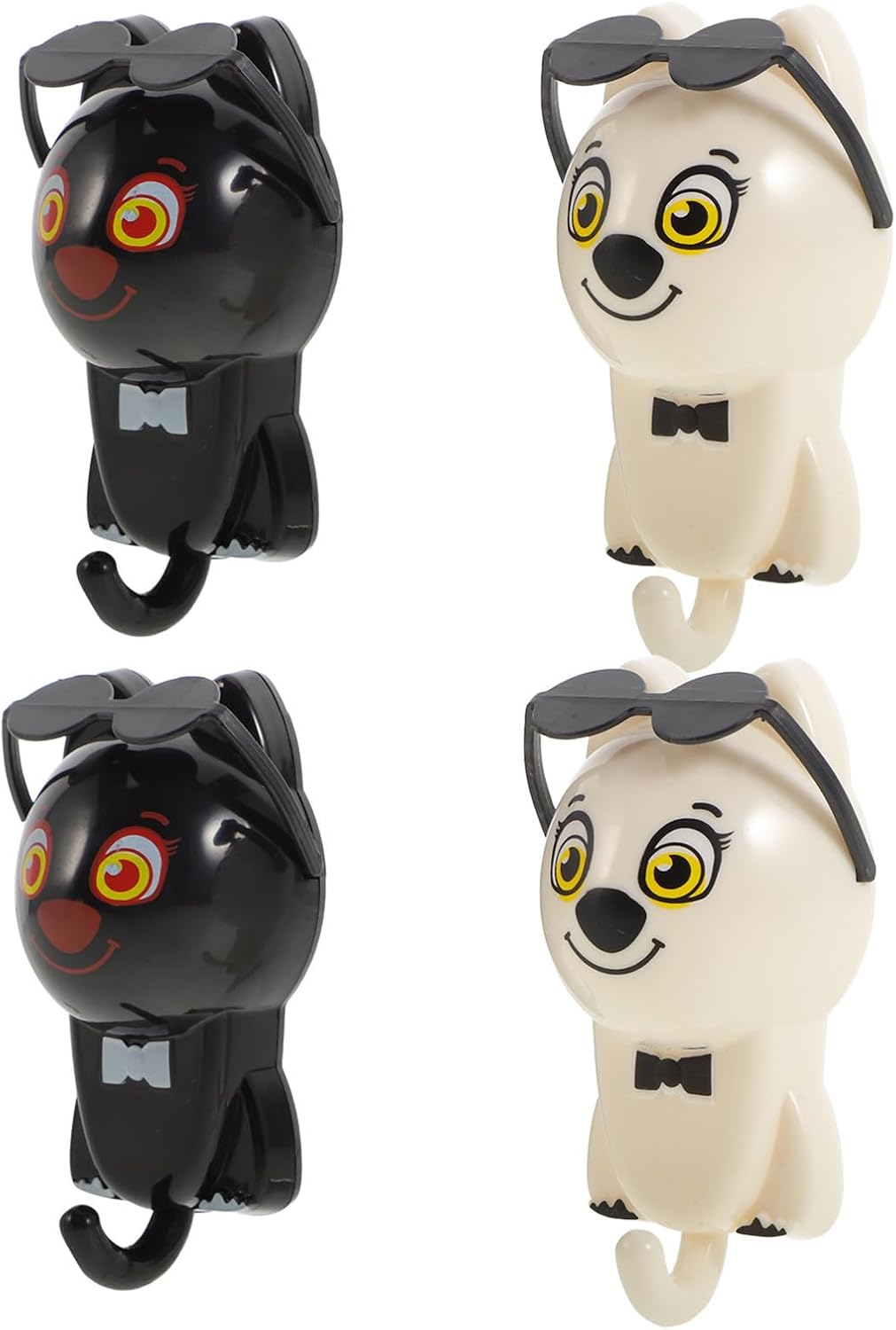 4pcs Cute Self Adhesive Dog Key Holder Wall Hooks for Indoor Use