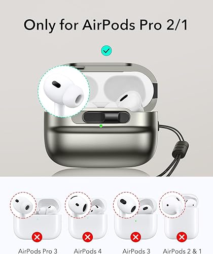 Miniatura 2 de ESR Funda para AirPods Pro (202320222019, 21 generación), compatible con Airpods Pro 2 (cable USB-CLightning), listo para MagSafe, bloqueo de tapa