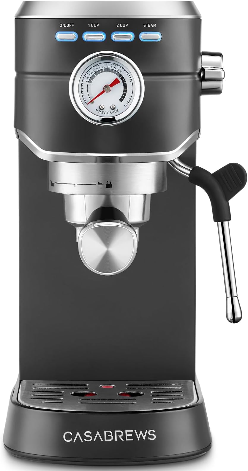CM5418 Espresso Machine 20 Bar, Stainless Steel Espresso Maker with Milk Frother, Compact Cappuccino Machine for Home, Small Espresso Coffee Machine for Latte, Black