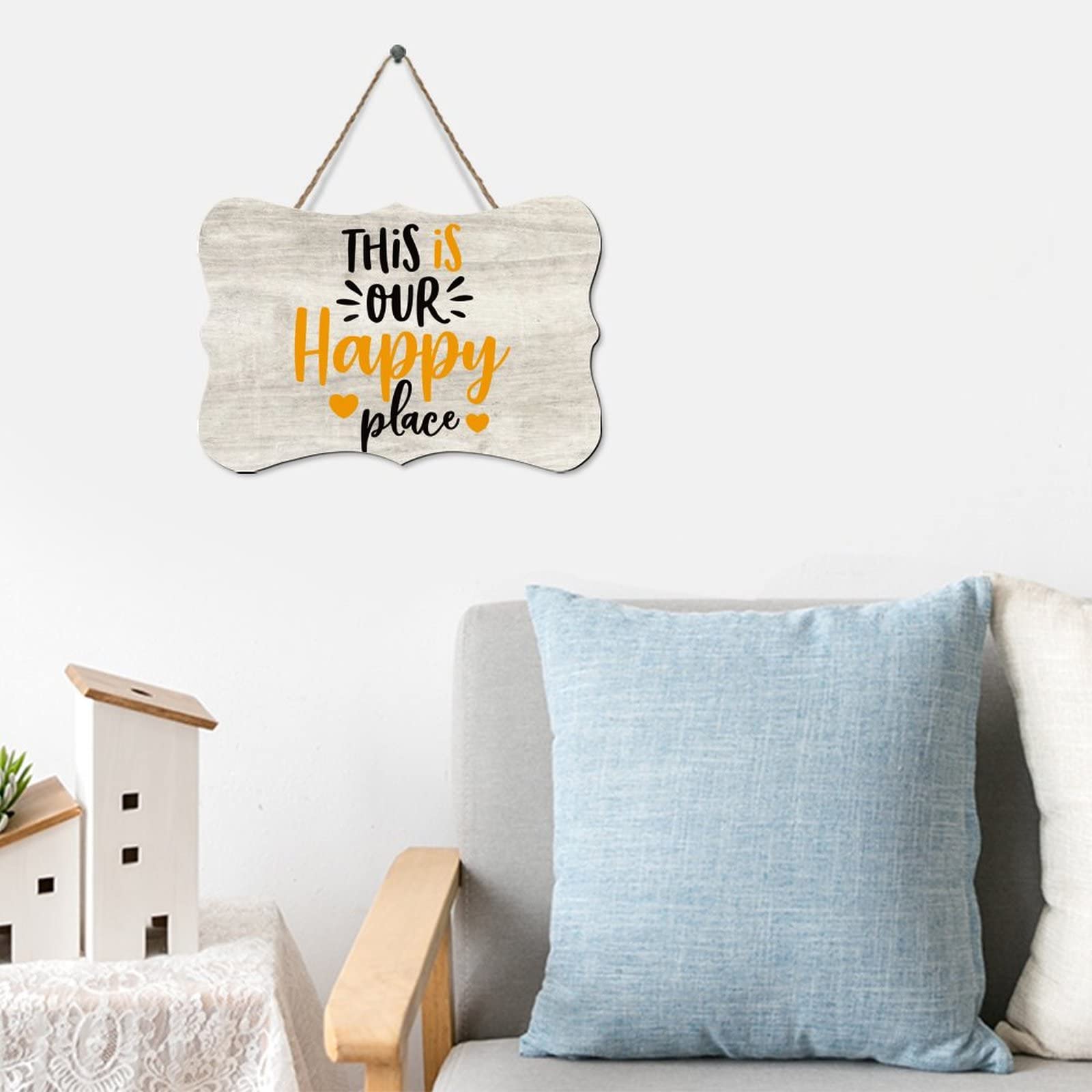 Targa Decorativa In Legno 27x10 Cm 'This Is My Happy Place' – Made In Germany