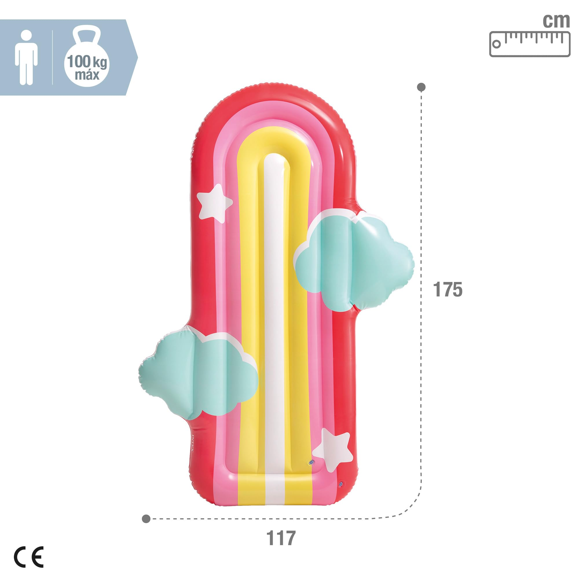 Intex Colchoneta Hinchable, Incluye Parche reparación, Colchonetas de Piscina, Hinchables Playa, Juguete Agua, Flotador