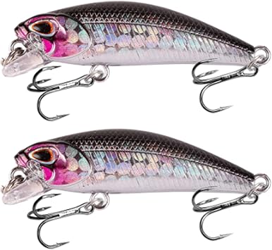 2 Pcs Wobblers 4.5cm 3.5g Sinking Artificial Plastic Hard Bait Mini Minnow Fishing Bait Crankbait Jerkbait Tackle Sinking Lures