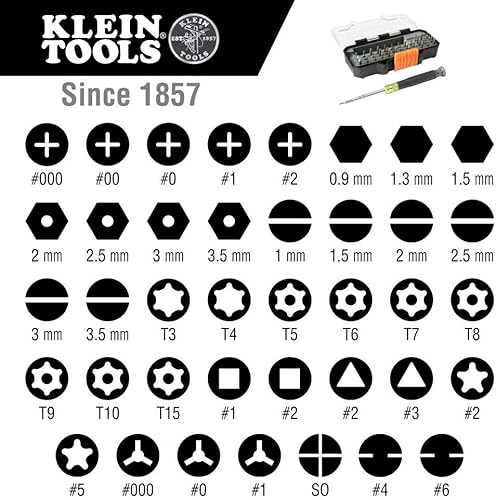 Miniatura 4 de Klein Tools Juego de destornilladores de precisión con estuche + destornillador rechoncho, herramienta magnética 8 en 1 con clasificación de impacto