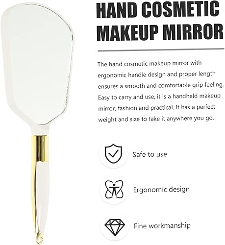 Miniatura 3 de Espejo de tocador con mango, espejo de mano vintage, espejo de maquillaje de viaje, espejo de aumento de mano, espejo de mano compacto, espejo de