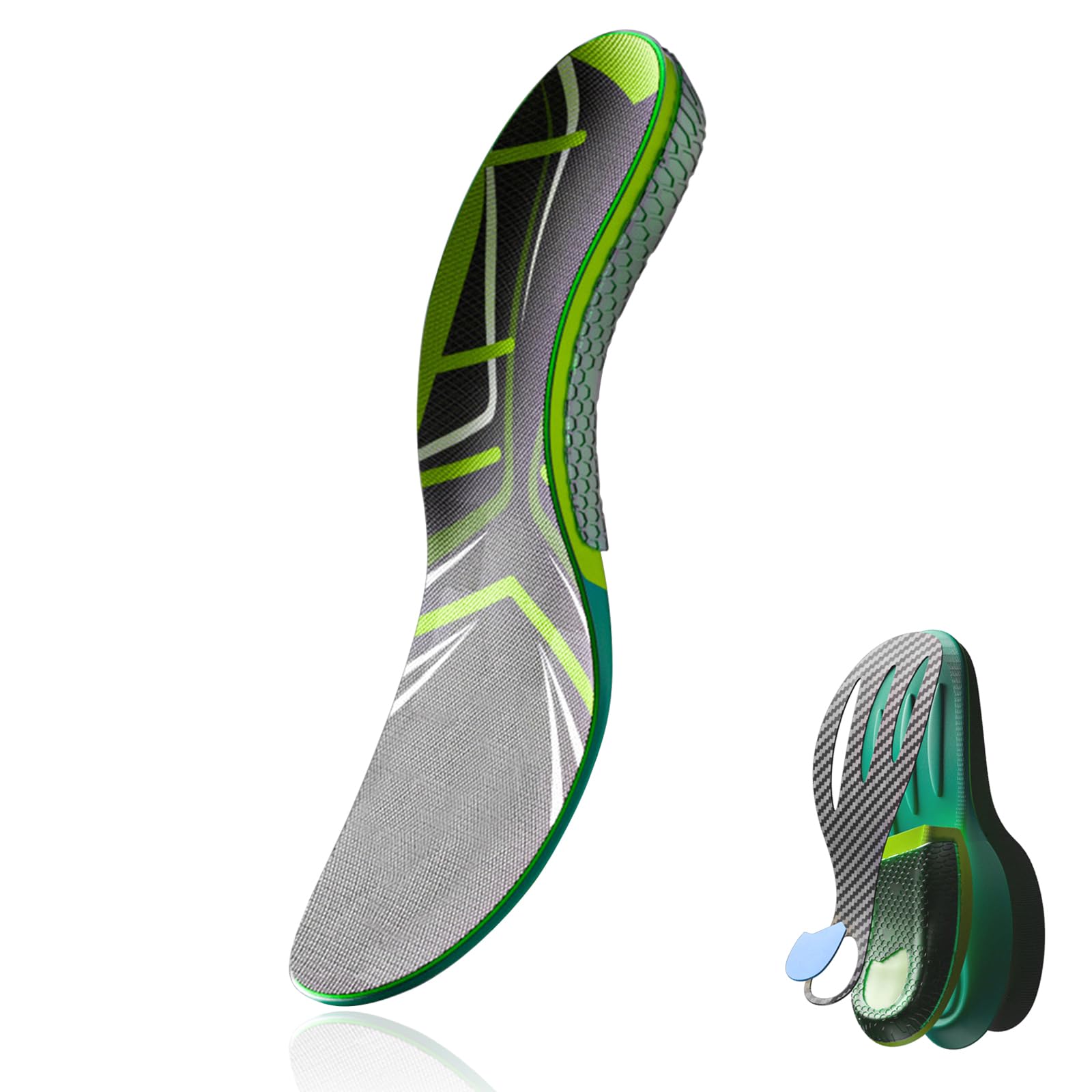 Plantilla de Fibra de Carbono, plantilla deportiva profesional con alta resiliencia y absorción de impactos - Soporte de arco para correr, entrenamiento intensivo y actividades deportivas