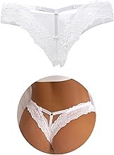 comeondear Women's Panties 1/2/3 Pack Sexy Thong Brazilian Briefs Women's Lace Large Sizes Erotic Underwear Women Underpants T-Back Thongs Women Lingerie Lingerie Curvy Mini Bikini S-3XL