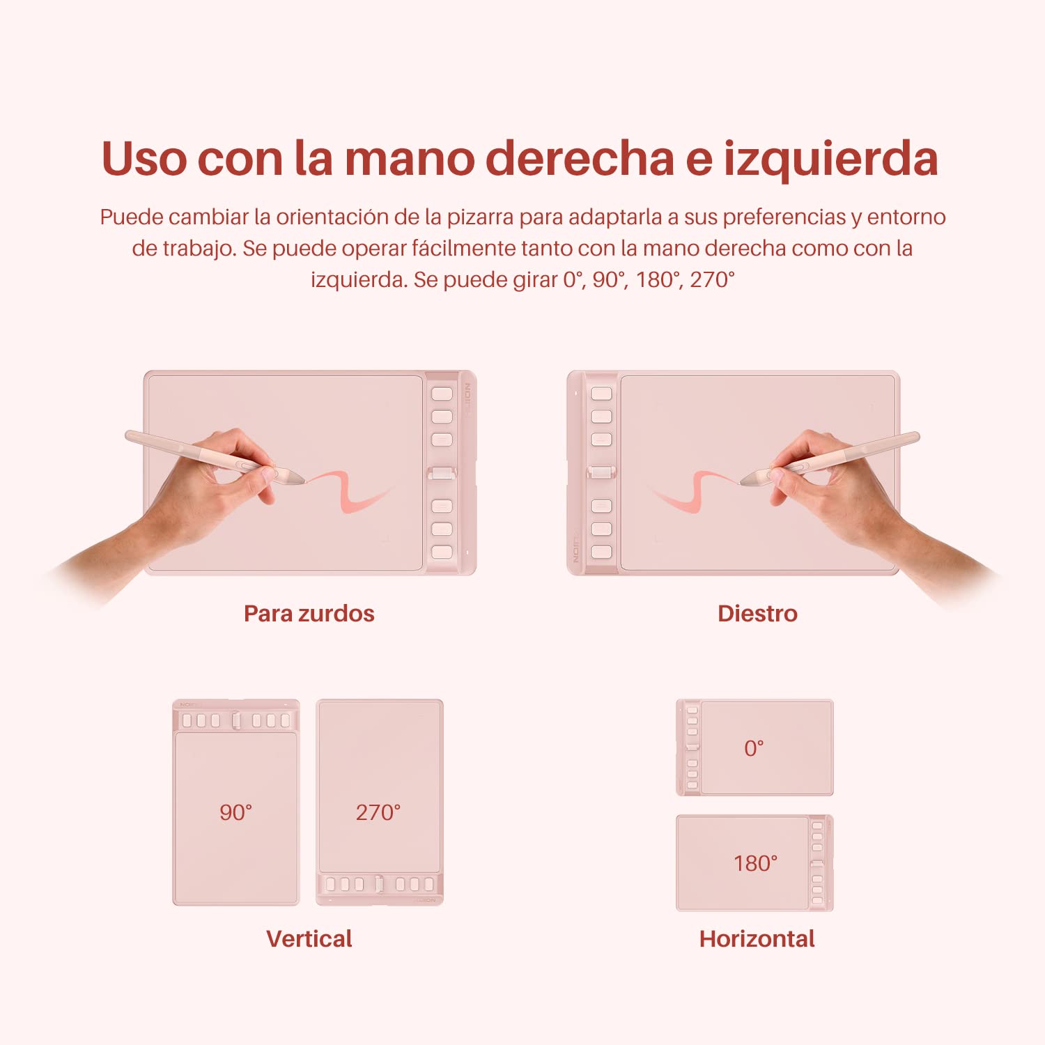 HUION Inspiroy 2 S Tableta Gráfica, 6 Teclas de Presión y Scroller, Nuevo Bolígrafo Digital PW110, Tableta de Dibujo Portátil de 6,3 x 3,9 Pulgadas para Dibujar, Estudiar y Trabajar Desde Casa, Rosa