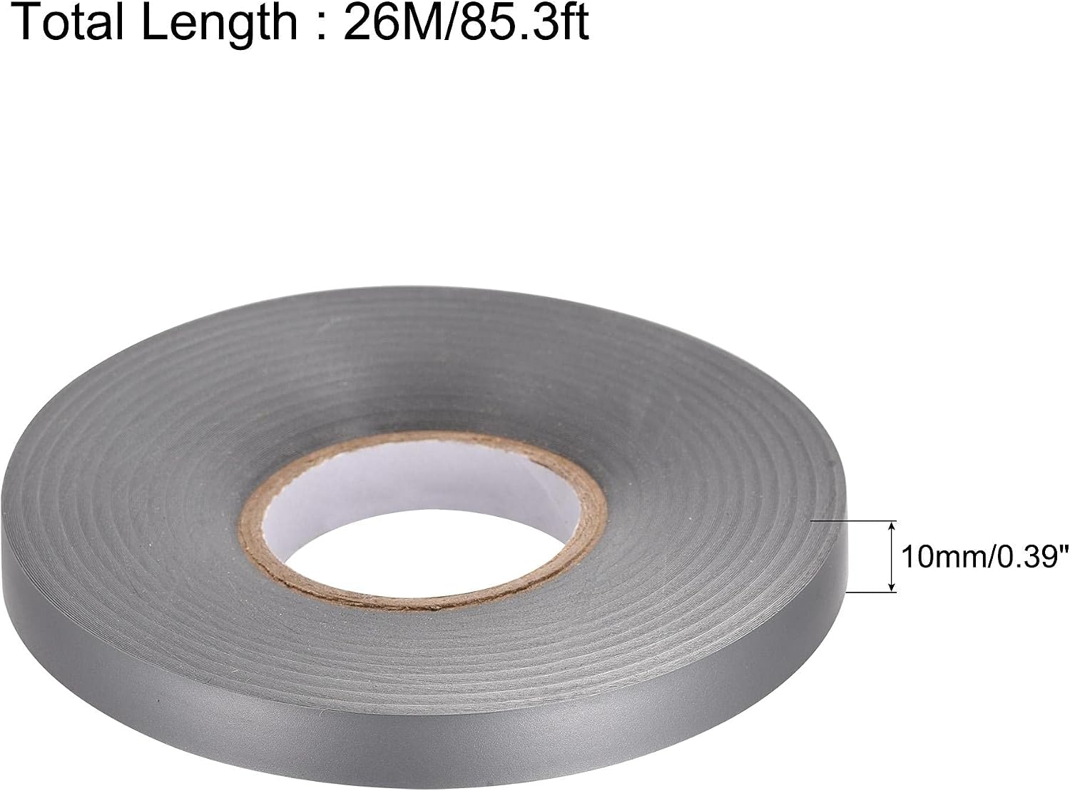sourcing map Insulating Tape 10mm Width 26M Long 0.26mm Thick PVC Electrical Tape Grey, 26m x 10mm - Image 3