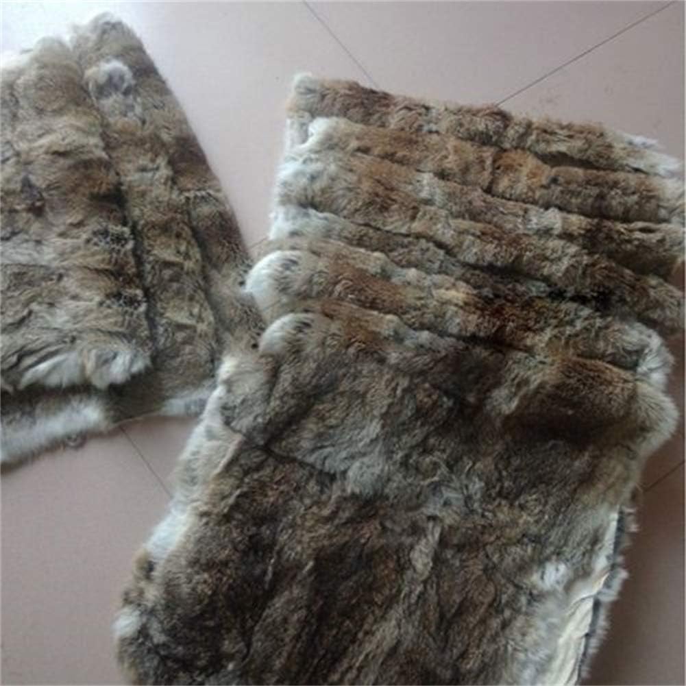 Natural Fur Bed Throw Blanket,Rug,Rabbit Hide Skin Blankets/Plates Furry Soft Warm Lush Fur Throw Home Decoration Reprocessed DIY Materials (21.65" x 43.3" Straw Yellow) - Image 4