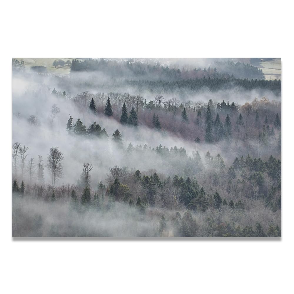 VHdfgTY Hidden WithinSerene Mountain Landscape Canvas Wall Art Nature Wall Decor for Home 50x75cm Unframed