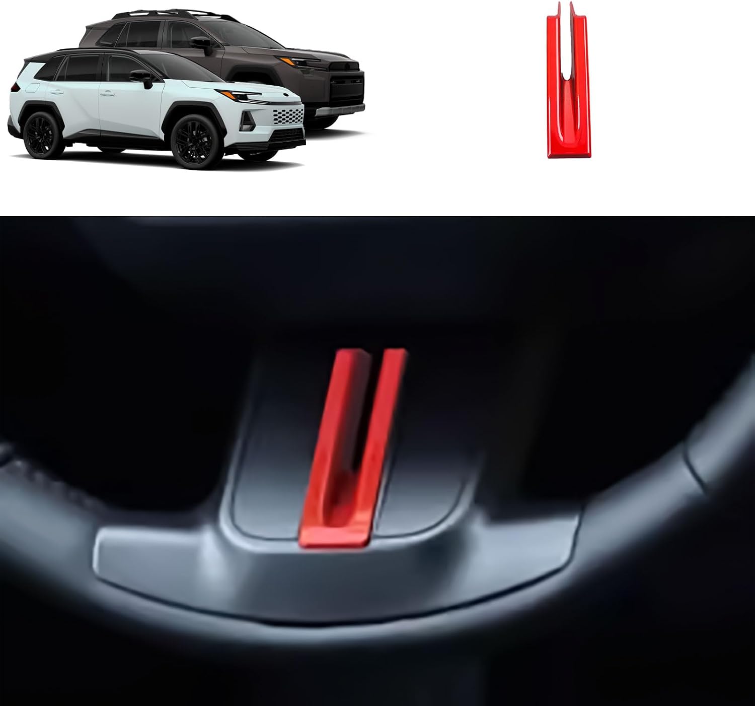 U-Shaped Below Trim Strips Compatible with Toyota New RAV4 2026 2027+ Car Accessories ABS 1PCS(Red)