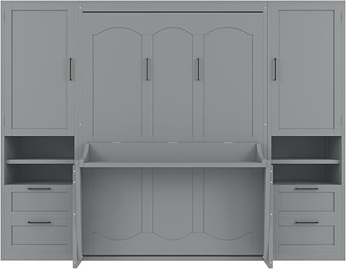 Miniatura 5 de DNYN Litera completa con nido de tamaño individual literas de madera maciza marco de cama con barandillas de seguridad para niños y adultos no