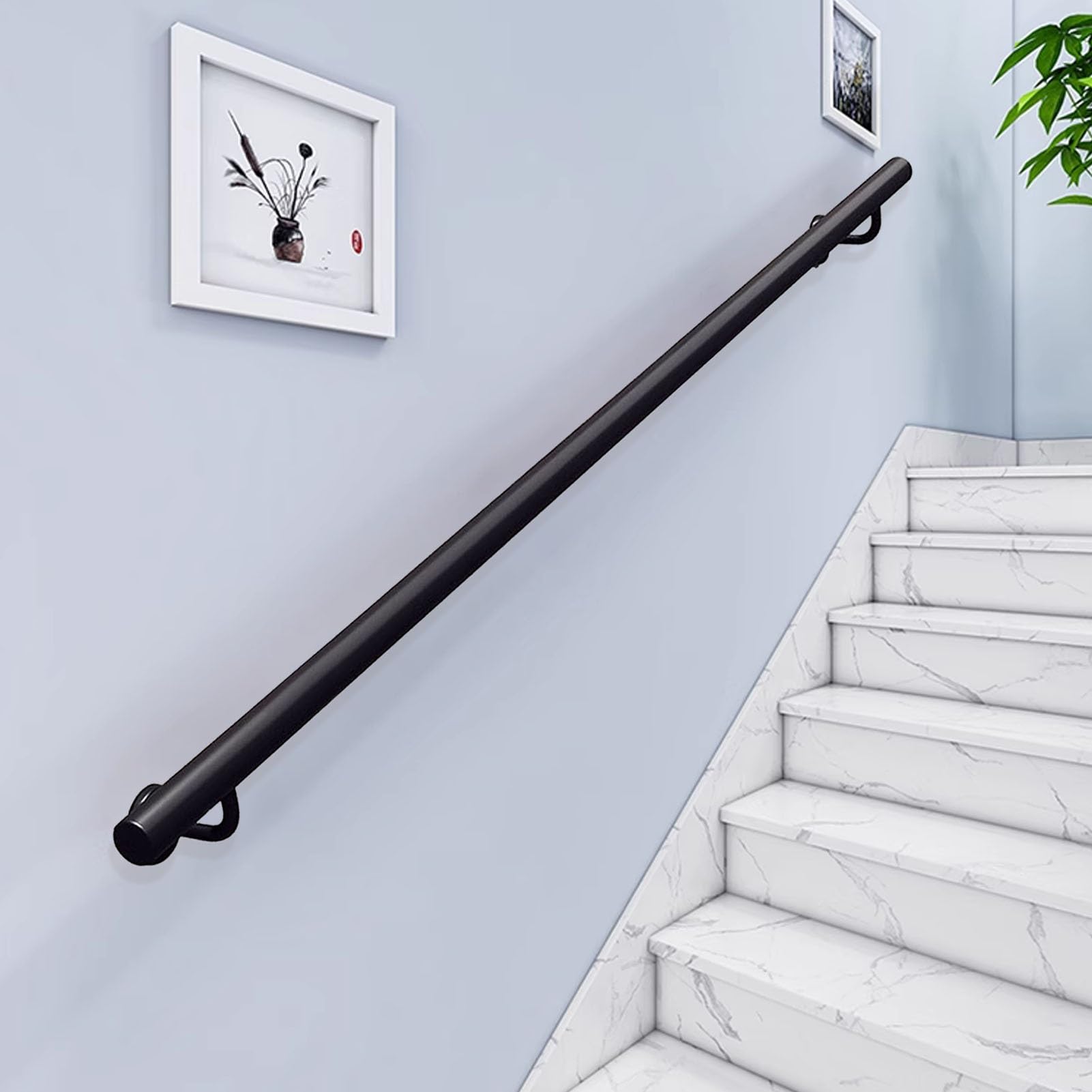 Rampe d'escalier en fer forgé de 540 cm, l'excellence du métal pour une main courante de villa