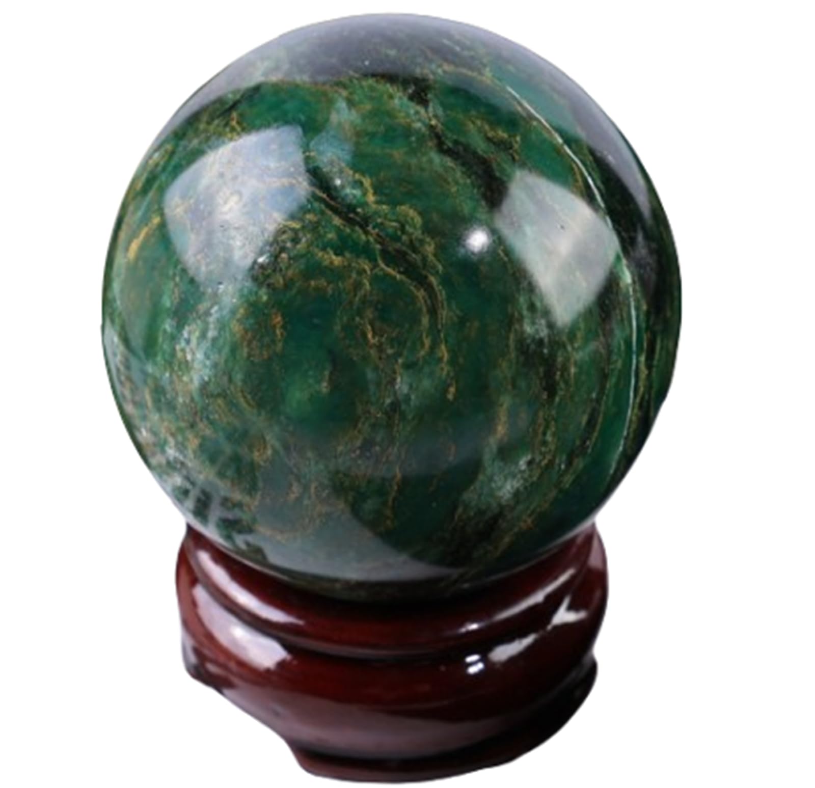 YLQUXEUV Emerald Ball Sphere Ornament with Stand, Crystal Stone Gift Room Decor Witchcraft Wiccan,5~5.5cm