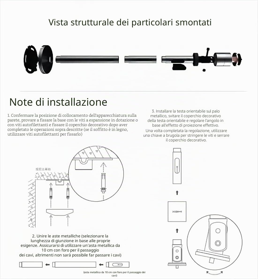 Supporto per proiettore XGIMI,compatibile con Horizon(Pro,Ultra,20,20 Max,S Pro,S Max),Mogo2Pro,Mogo3Pro,Mogo4,Halo+,Lunghezza regolabile da 20-40 cm,compatibile anche con proiettori di altre marche