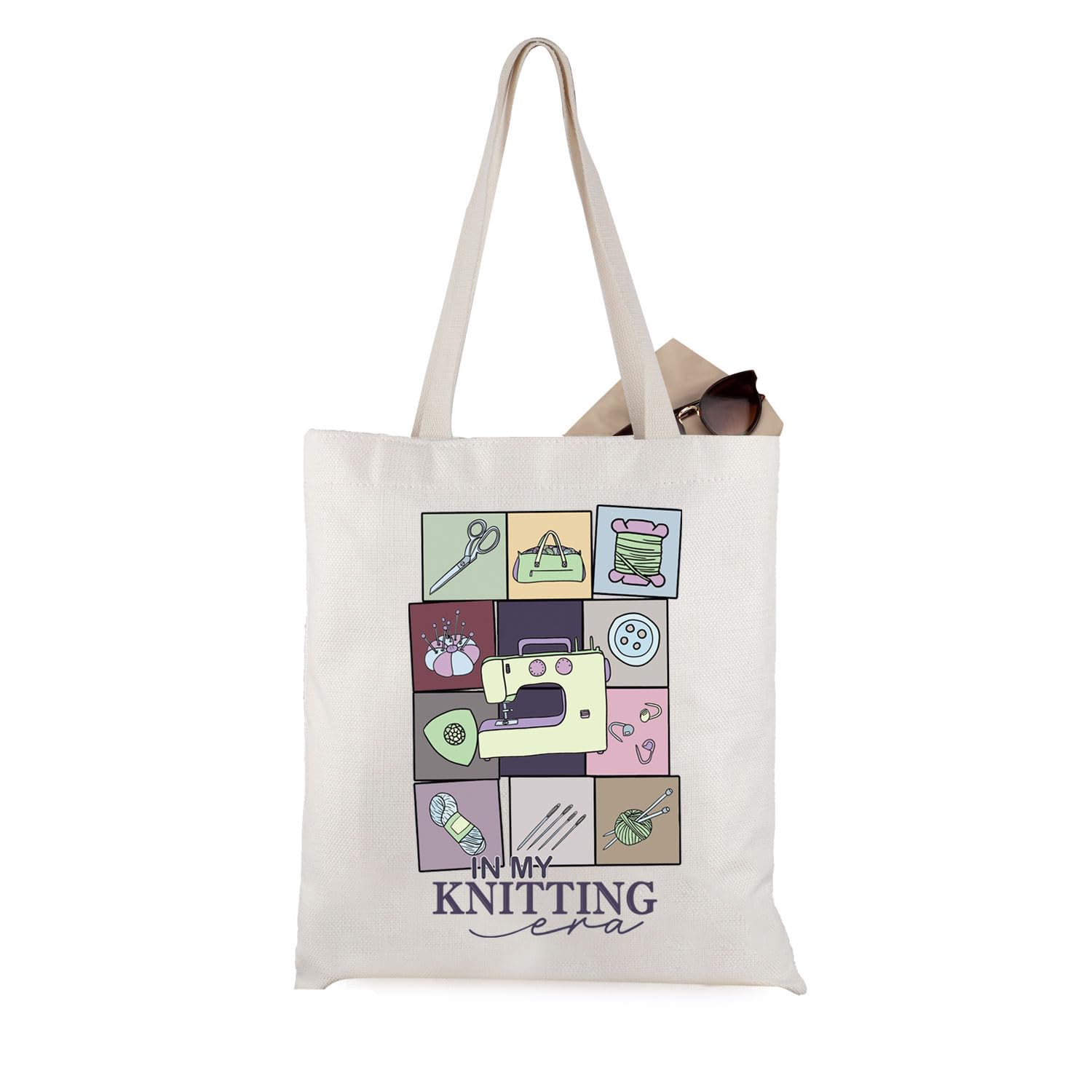 WCGXKO Knitting Gift In My Knitting Era Knitting Tote Bag Gift for Knitter