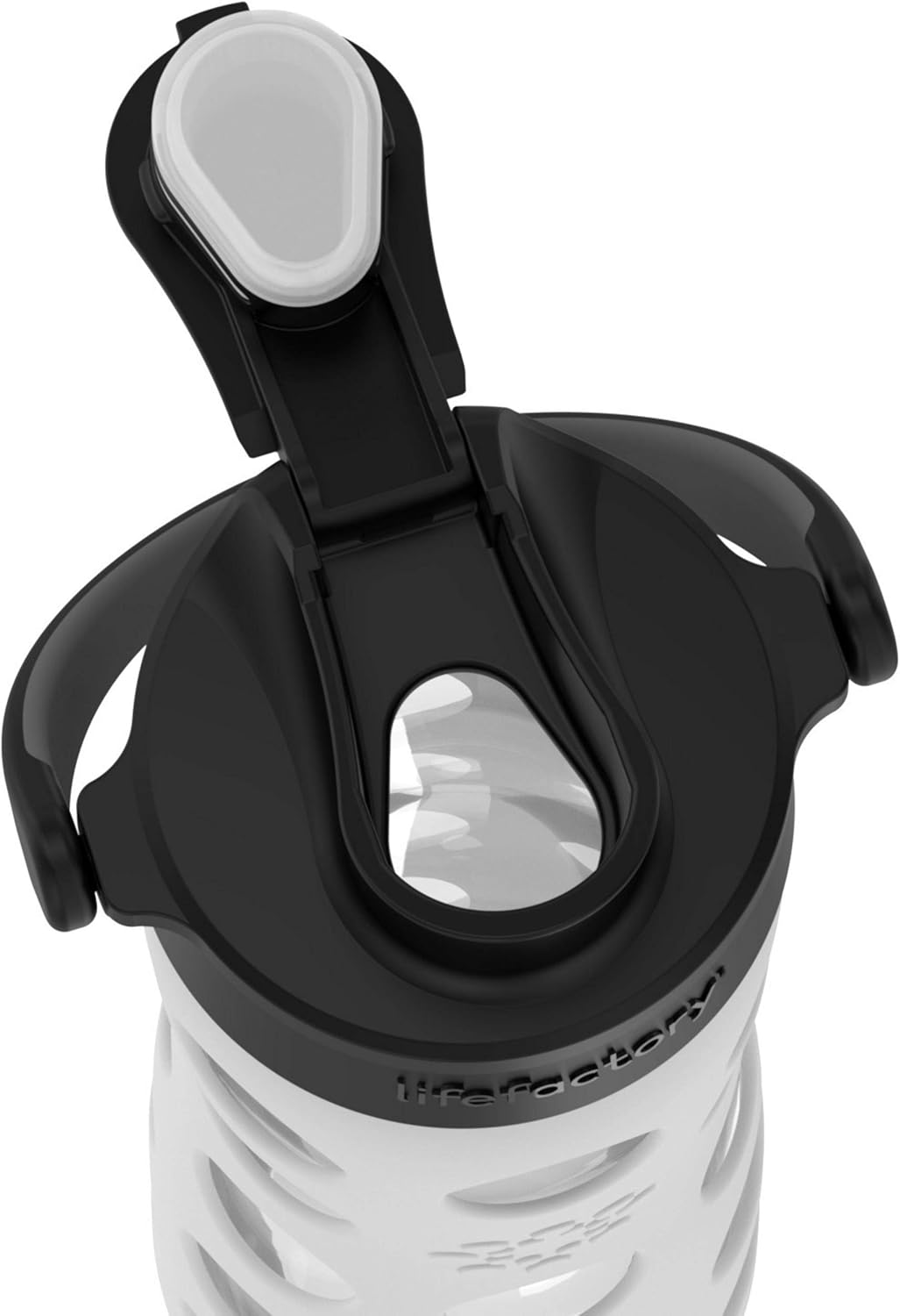 Lifefactory 16-Ounce Glass Water Bottle with Active Flip Cap and Protective Silicone Sleeve, Optic White - Image 5