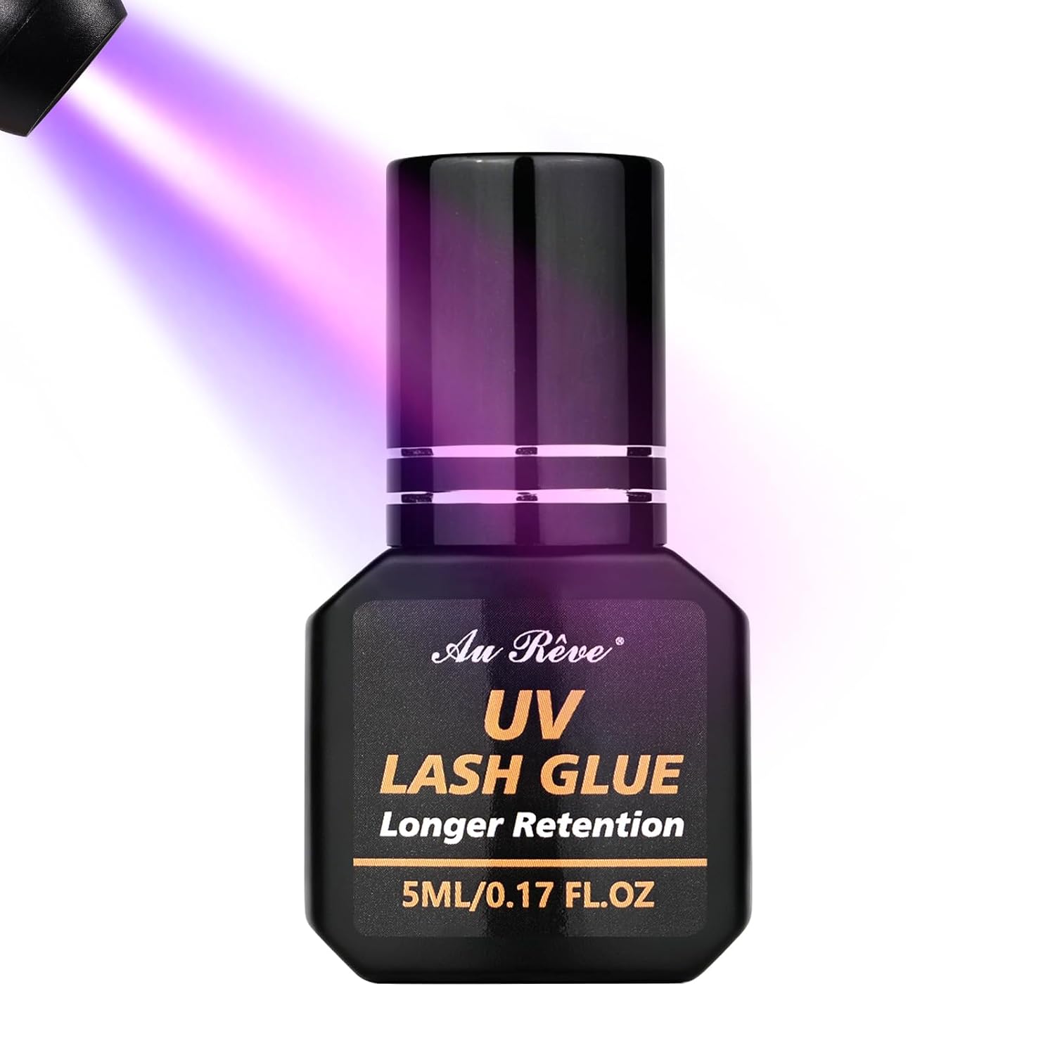 UV Lash Glue Eyelash Extension Glue 5ml 7-8 Weeks Retention 1 Sec Light Curing Fast-Drying Extra Strong Bond Waterproof Professional Use Only