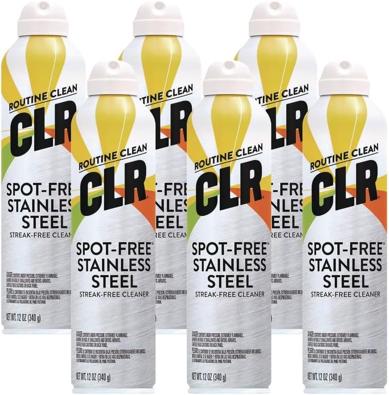 CLR Stainless Steel Cleaner, Citrus, 12oz Can, 6/Carton
