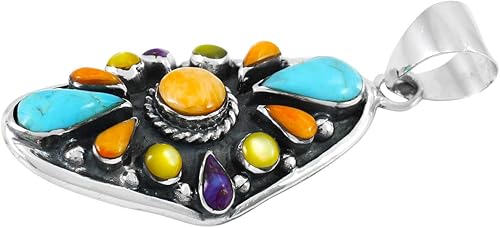 Miniatura 3 de Turquoise Necklace 925 Sterling Silver Pendant & 18" Chain