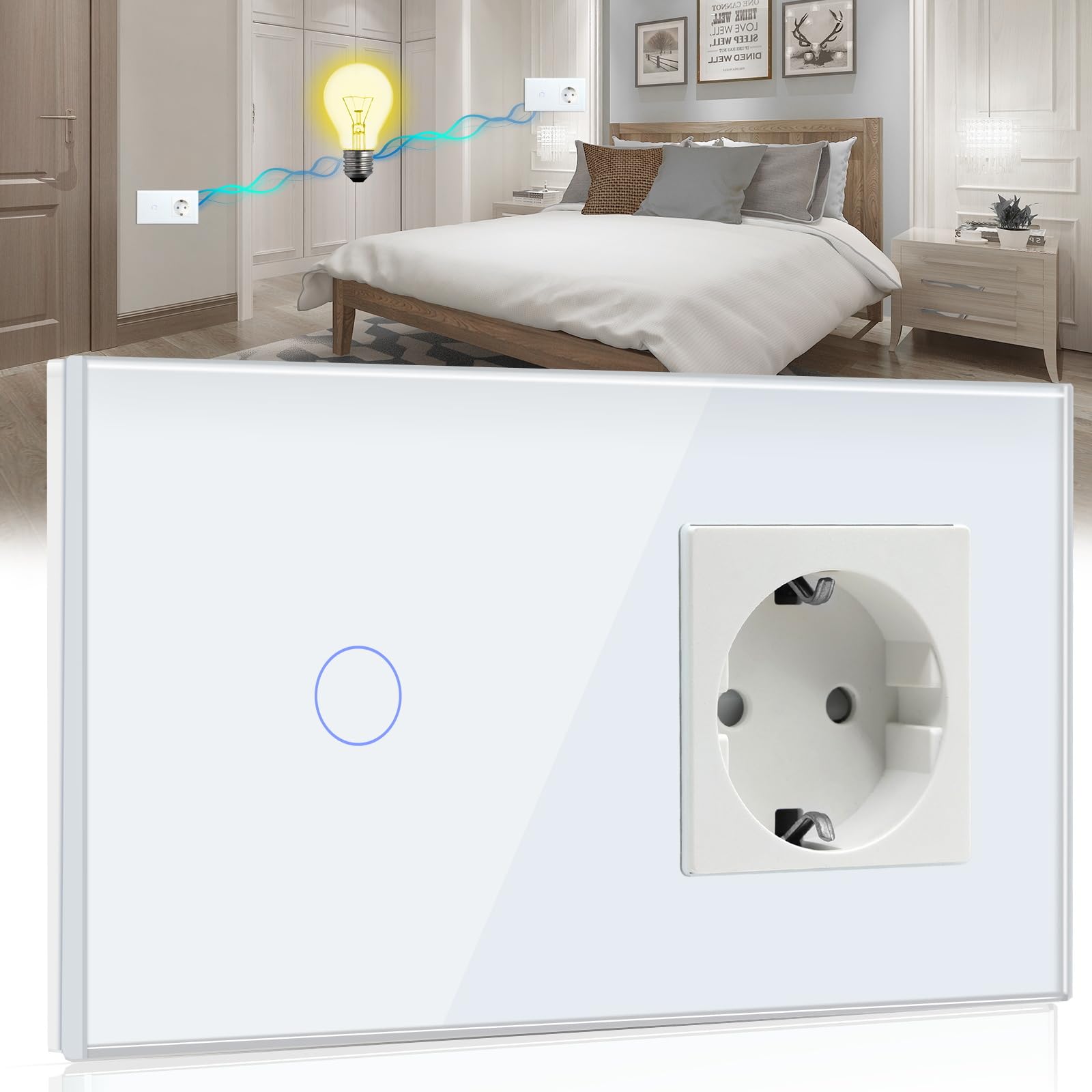 BSEED Touch Lichtschalter Touch Schalter Unterputz 1/2/3 Fach 1/2 Wege