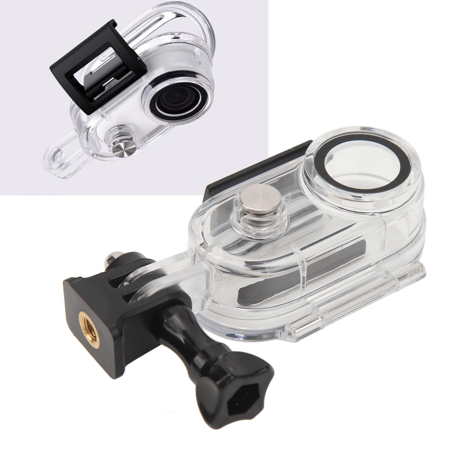 Custodia Trasparente da 60 M per GO 3, Guscio Protettivo per Immersione Subacquea 197 Piedi con Accessori per Staffa, Custodia Subacquea per Action Camera per