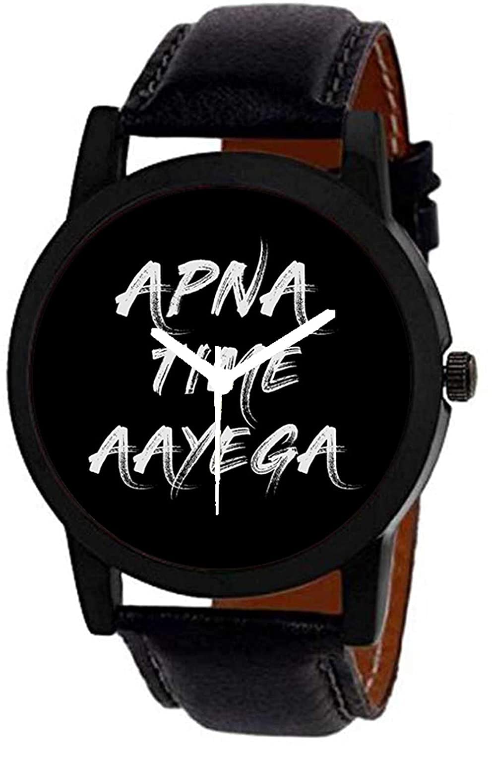 HORCHIS Amazin Black Apna Time Ayega Printed Dial Leather Strap Watch for Boys & Mens (B08BG3GLRH) Amazon Price History, Amazon Price Tracker